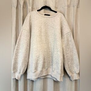 EFAN Gray Oversized Fleece Crewneck Sweatshirt M